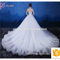 Alibaba mais recente design de cristal de contas de damas Tulle vestido de noiva Puffy vestidos de baile